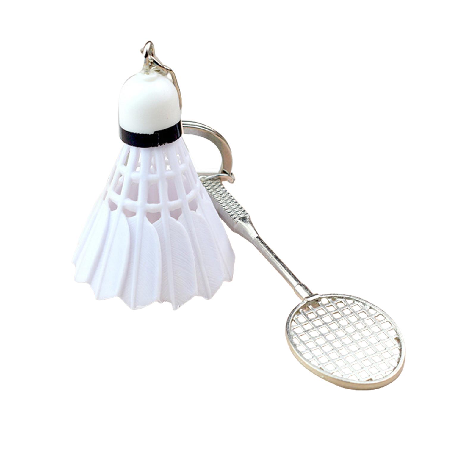 

Легкая алюминиевая брелок для ключей в виде бадминтонной ракетки, спортивный брелок для спортсменов и искателей уникальных подарков белый