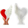 3D Hjärtformat Vingad Ljus Silikonform DIY Kärlek Aromdiffusor Gips Dekorativ Artikel Hantverk Harts Cementform Hempresent
