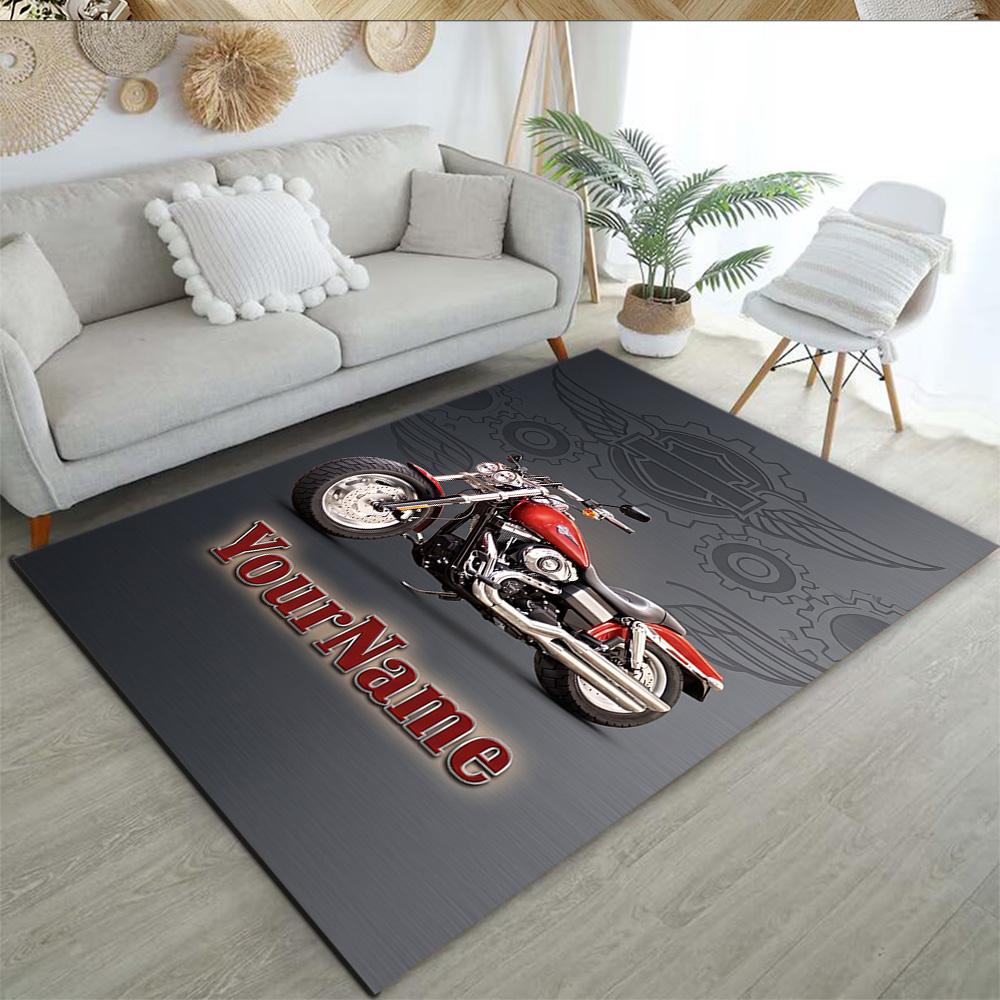 Harley-davidson Motorcycles Customizable Name Floor Mat Suitable for Outdoor Hallway Entryway Kitchen Antislip Carpet Decorate Offices