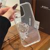 Cute Kt Cat Three-Dimensional Rhinestone Mobile Phone Case For Iphone16Promax Transparent Apple 15 Sweet And Light Luxury 17