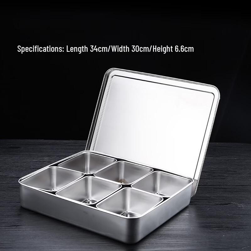 

ZISIZ Transparent Glass 6-Compartment Spice Organizer