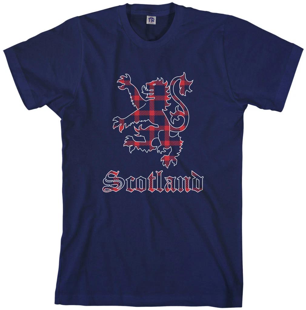 Threadrock Men s Plaid Lion Rampant Of Scotland T shirt Flag 3XL