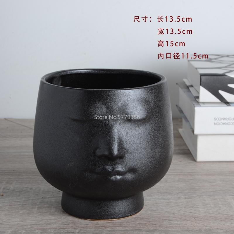 Nordic Ceramic Flower Basin Face Multi-meat Green Plant Flower Pot Vase Retro Vase Home Decoration Ceramic Planter Pot Desktop