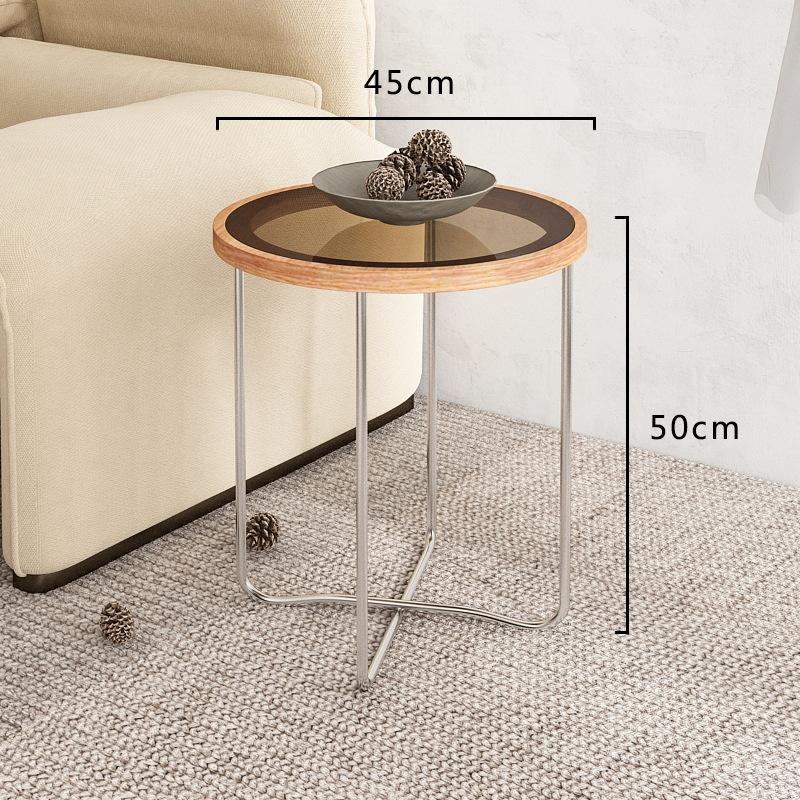 Nordic Round Coffee Table Combination Glass Creative Small Table Home Light Luxury Table Living Room Net Red Side Table