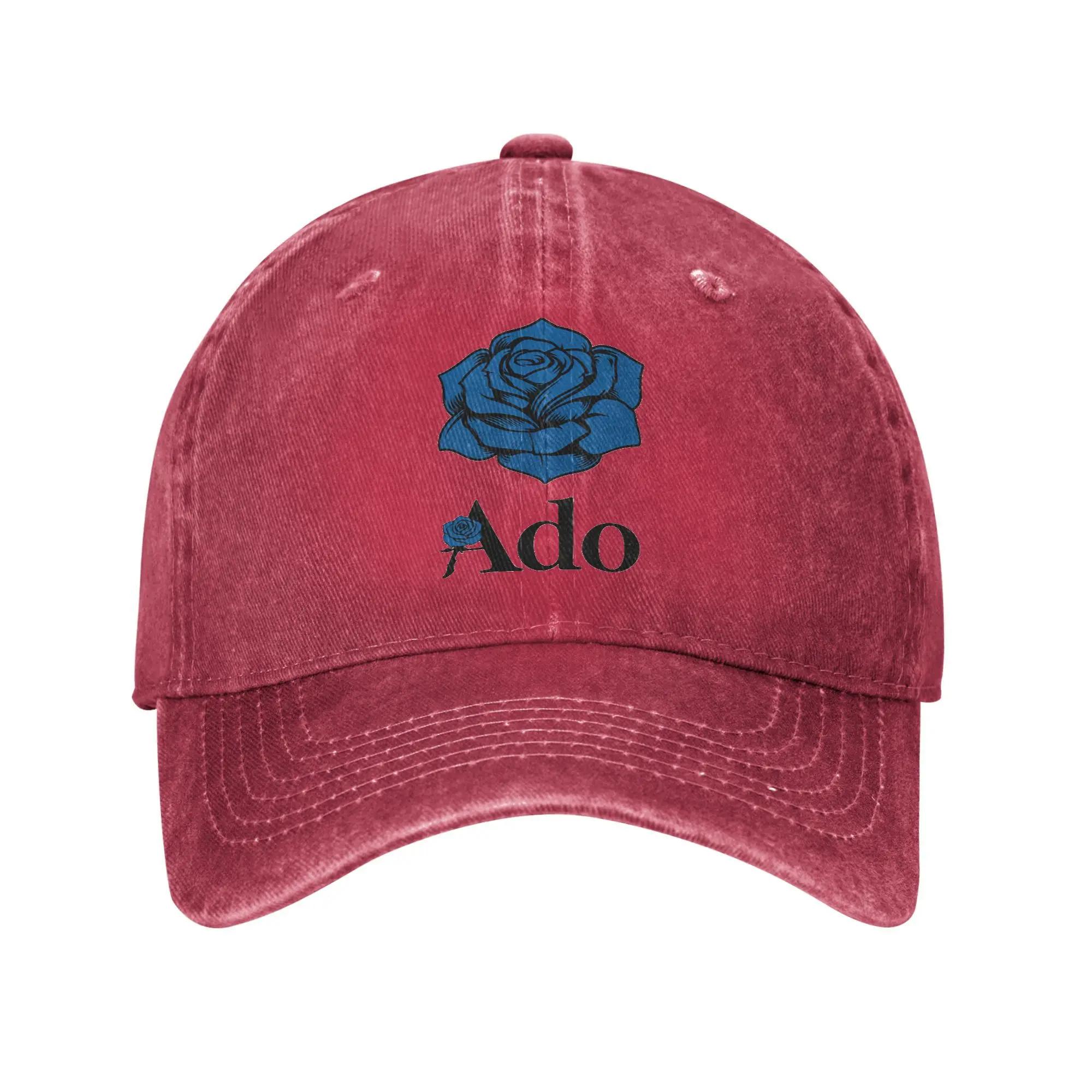

Ado Blue Rose Hibana Washed Baseball Cap Stylish Sun Trucker Hat Spring Women Unisex Hiking Fishing Baseball Caps One Size