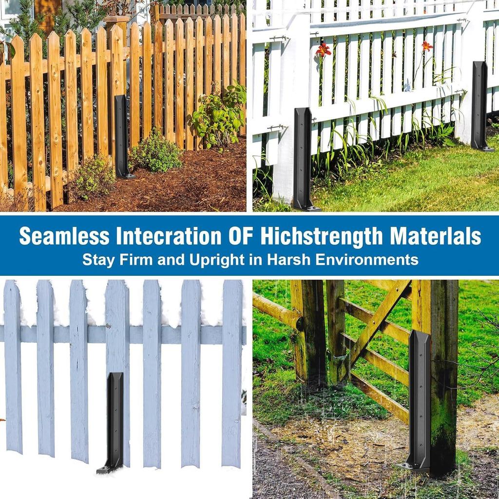 Heavy-Duty Ground Anchors: Inclined Wooden Stake Fence Repair & Thickened Metal Hardware Tools