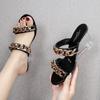 1098 Series Cm Heel Cm Platform Wedge Heel Slippers Shallow Women's Chain Simple Transparent Crystal Shoes LFD