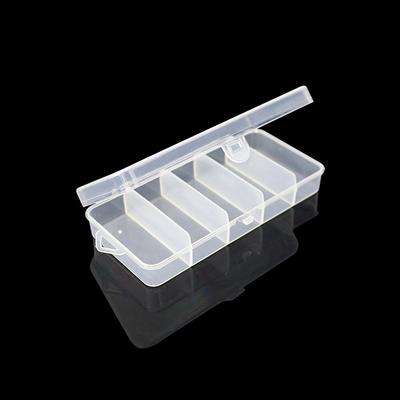 1Pc Single-Layer Five-Cell Rectangular Plastic Box Transparent Storage Box Bead Jewelry Container Jewelry Storage