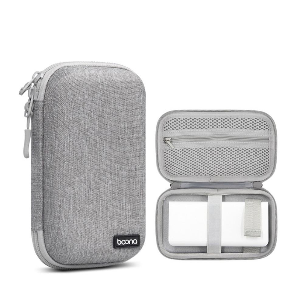 

Hard EVA Power Bank Storage Bag Large Capacity Electronic Gadget Bag Earphones grey small
