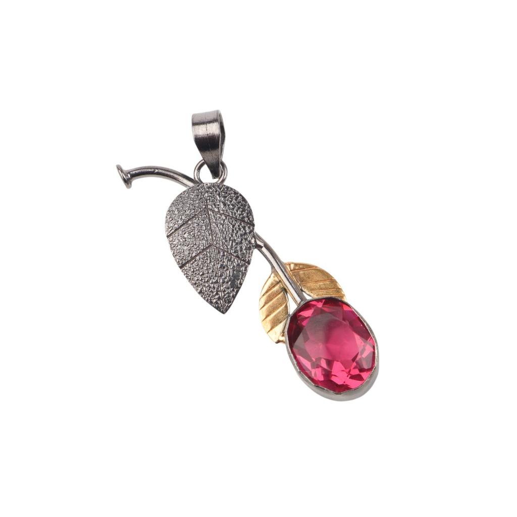 Gift For Her Genuine Pink Tourmaline 925 Sterling Silver Jewelry Women Pendant PP-55-2