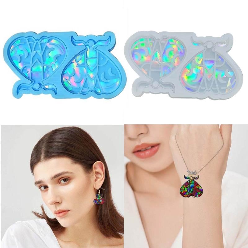 Holographic Butterfly Earrings Silicone Mold Ear Drops Crystal Epoxy Resin Mould DIY Ear Rings Jewelry Making Tools