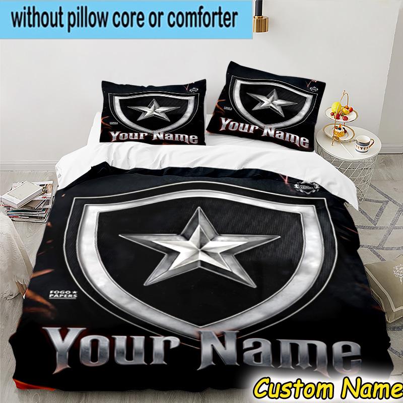 Custom Name Botafogo de Futebol Bedding Set 3PCS Duvet Cover Closure Includes 1 Duvet Cover & 2 Pillowcases for All Seasons Bedroom Decor