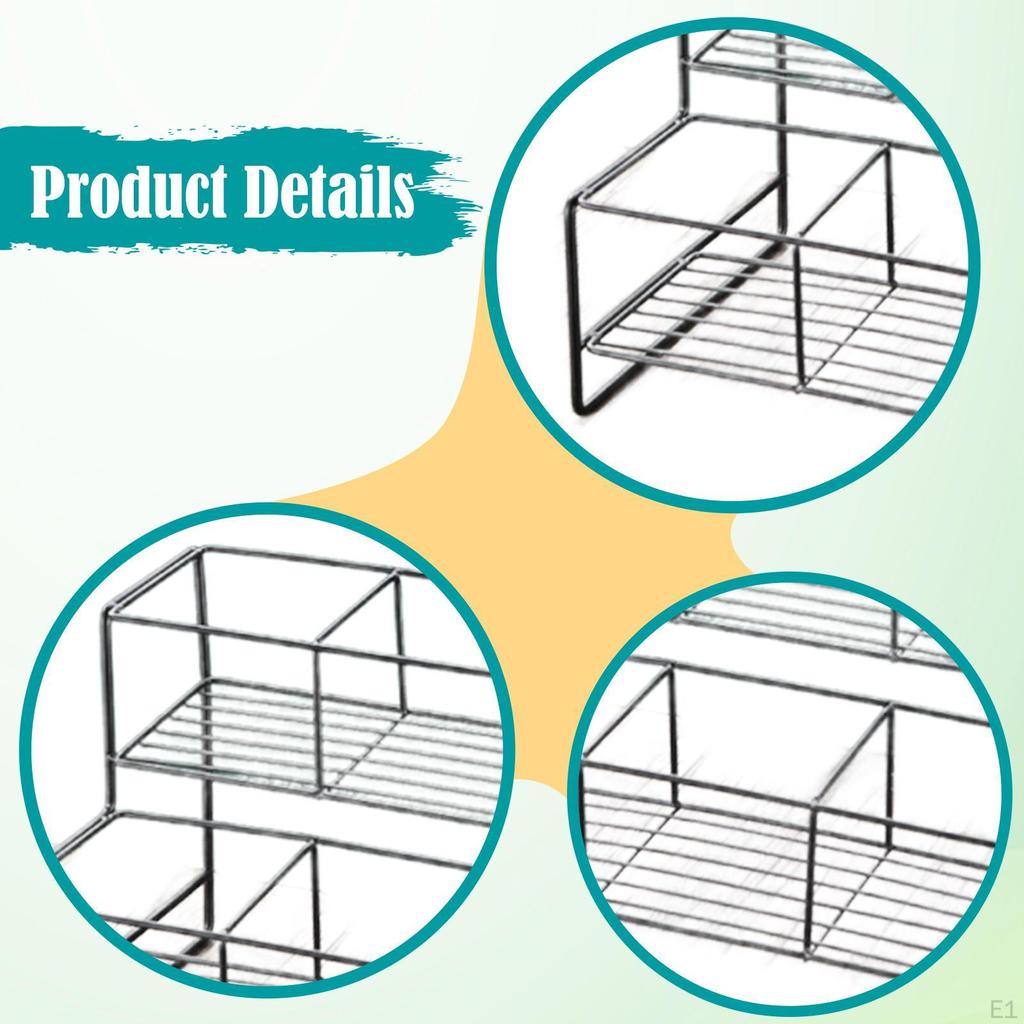 Syrup Rack Organizer, Countertop Bottle Holder Decorative Versatile 2 Tier 6 Bottles Stand for