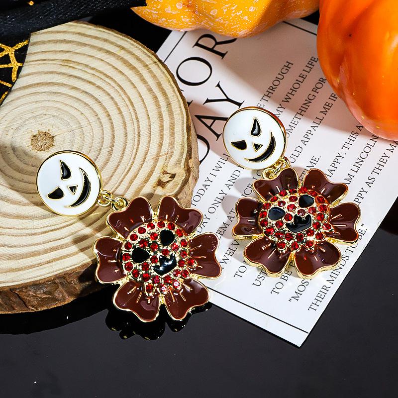 Halloween Cartoon Earrings: Pumpkin, Ghost & Bat Dangles for Women