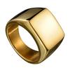 Mode Männer Edelstahl Plain Square Hochzeit Finger Ring Band Punk Schmuck