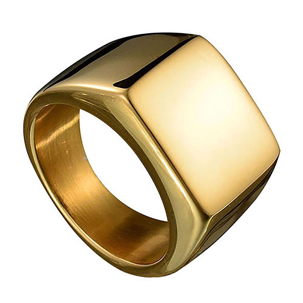 Mode Männer Edelstahl Plain Square Hochzeit Finger Ring Band Punk Schmuck