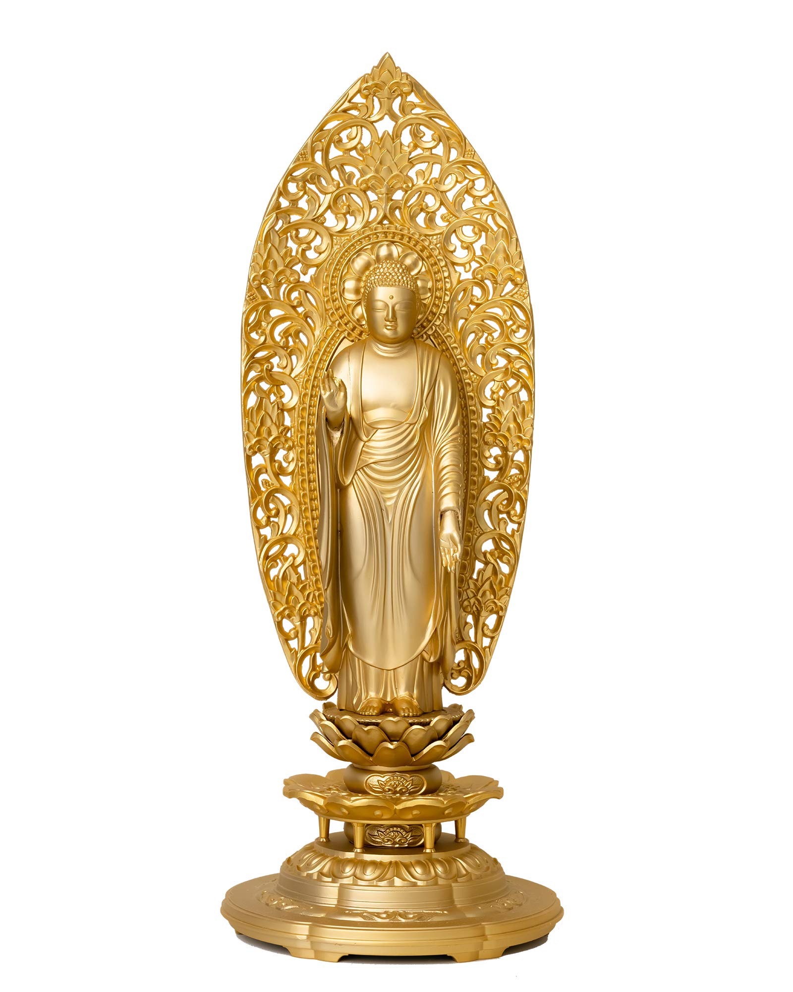 

Amitabha Buddha statue, 25cm (gold plated/24k gold), sculptor: Matsuhisa Horin, model: Jodo sect/Jishu sect , Takaoka bronzeware (Amitabha Buddha/XL)