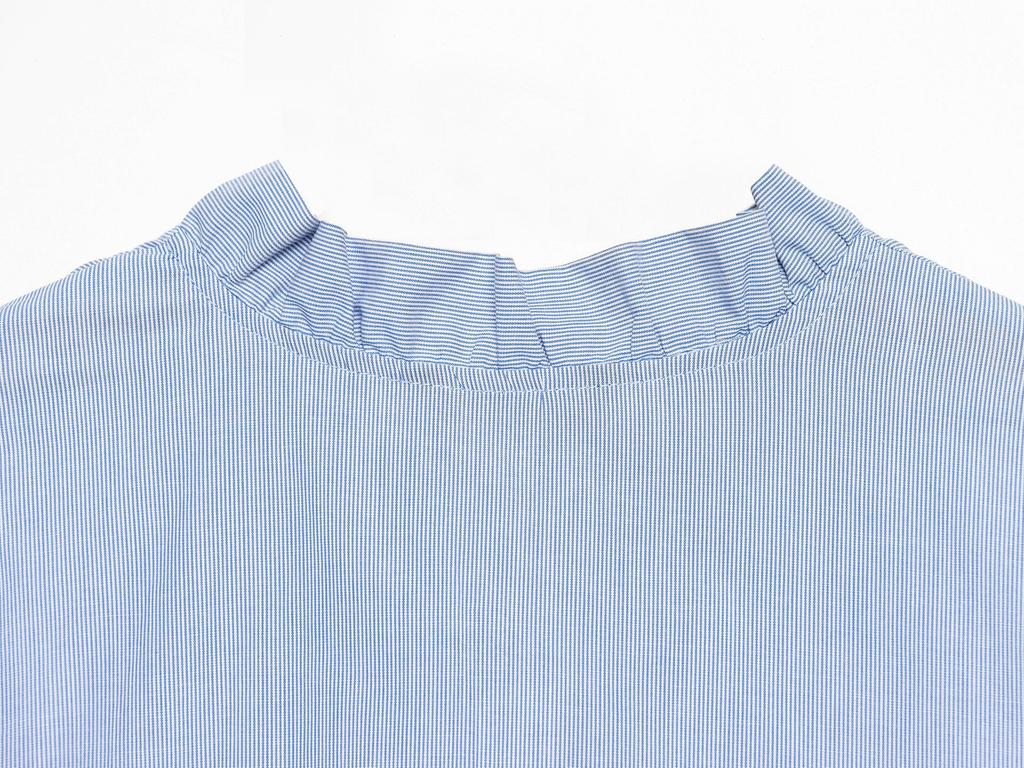 Autumn 2025 European Style Women's Long Sleeve Stand Collar Layered Poplin Shirt