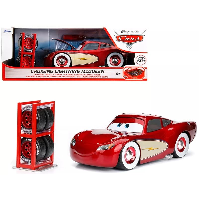 

JADA TOYS 1/24 тачки круїз Блискавка МакКвін з багажником для шин Disney Pixar Тачки Блискавка МакКвін міні-автомобіль 98033 [товар]