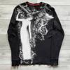 Spring European Style Gothic Printing Long Sleeved T-shirt Fashion Round Neck Oversized T-shirt Men Casual Tops Women Streetwear