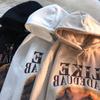 Koreanischer Stil Herbst/Winter Kapuzen-Fleece-Sweatshirt - Lockere Passform Unisex Print-Kapuzenpullover