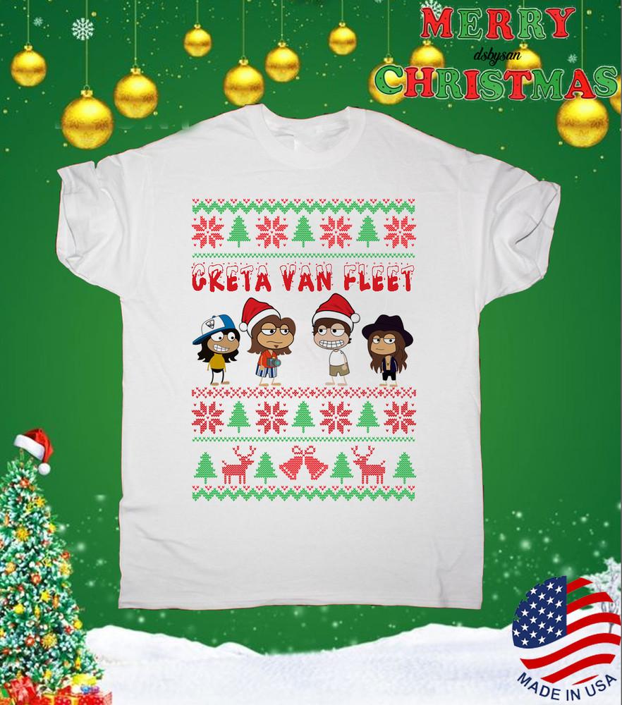 

Greta Van Fleet rock Caricature Christmas Ugly White Tshirt S to 5Xl XA17 Unisex T-Shirt XL