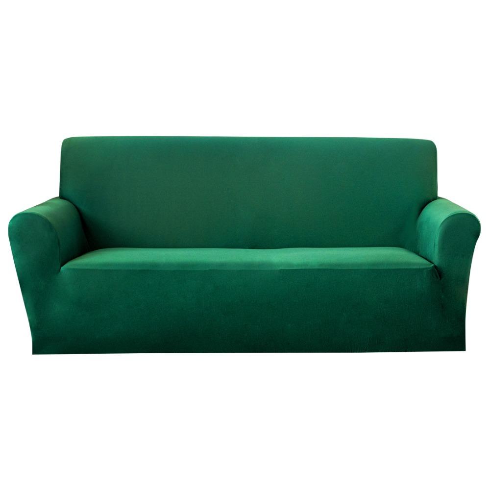 Elastic Milk Silk Sofa Cover Full Protection Solid Color Stretchable Couch Slipcover
