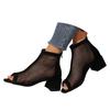 Open Toe Wedge Sandals Ladies Light Casual Shoes Women'S Black Fish Mouth Square Heel Mesh Slave Sandalias De Mujer Verano 2026
