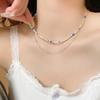 Colorful Dopamine-Inspired Choker: Light Luxury Silver Beaded Necklace for Women