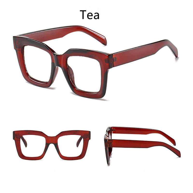 Reading Eyewear Female Presbyopic Oversized to Optics 0 Lens Transparent Ladies celebrity Square Fashion New Clear Rectangular Trendy +6.0