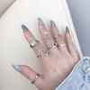 Korean Retro Fashion Hollow Heart Adjustable Cross Ring for Women