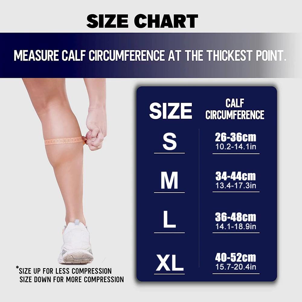 1Pair Calf Compression Sleeves For Men Women - Footless Compression Socks Support For Varicose Vein, Nursing, Pregnancy, Running