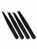 4pcs Professional Tweezers - Perfect For Eyebrow Hair Removal, Beard Pulling And Inward Growing Hair, Suitable For All