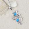 TikTok Ins Trendy Blue Sea Cucumber Pendant Necklace-Copper Opal Inlaid Sweater Chain Link Chain Fashion Jewelry