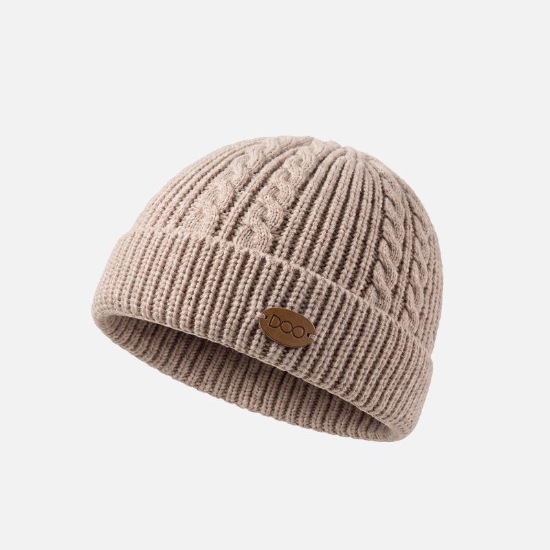 Men Vintage Cable Knit Beanie Warm Outdoor Skull Cap