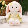 Dress Floral Colorful Emily Rabbit Plush Toy With Soft Pp Cotton Filling Children For
