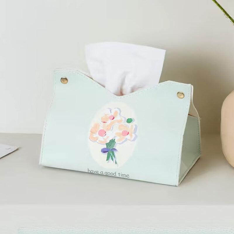 LIEI Light Luxury Floral Acrylic Tissue Box Holder