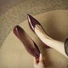 Women's Sheepskin Pointed Toe Slip-on Pumps Elegant Ladies 5cm Thin High Heel Daily Slim Dress Heeled Shoes for Woman