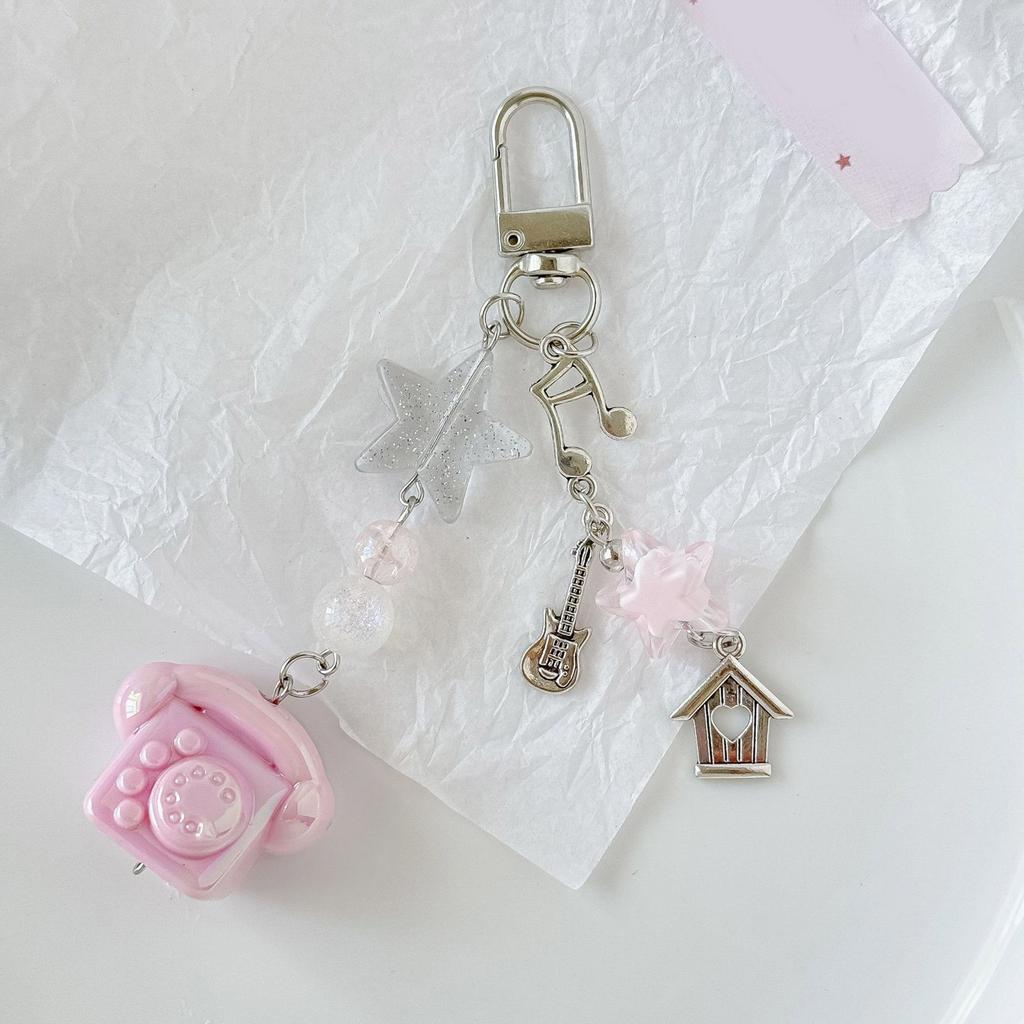 Classic Phone Shaped Key Holder Safe Edges Resin Keyring Phone Lanyard Personalized Gift For Friends Family