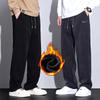 Winter Fleece Warm Stretch Corduroy Pants Men Thick Elastic Waist Korean Trousers Baggy Straight Jogger Outdoors Sweatpants Male