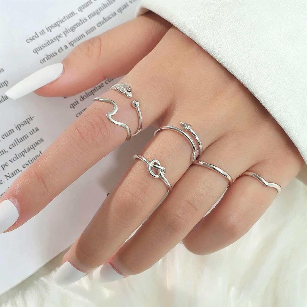 Retro Love Ring Set: 22-Piece European & American Multi-Joint Design for Women