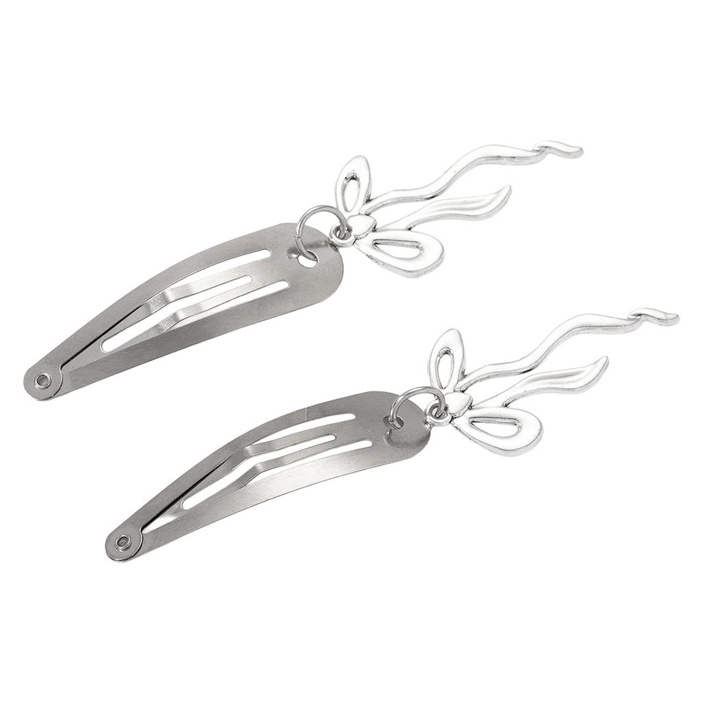 Y2K Metall Haarspange Personalisierte Retro BB-Spange mit Anhänger für Frauen Trendige Stern Schleife Element Haarspange Mädchen Haarschmuck