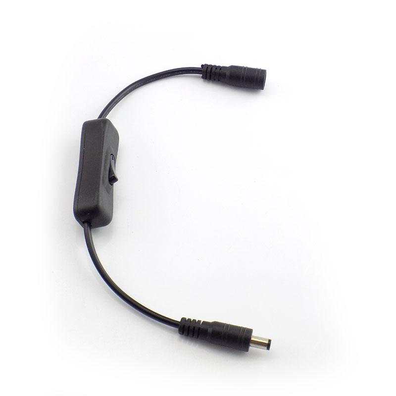 Adapter Connector Cable Female To Male Power Cord Switch DC Jack For RGB Controller LED Strip CCTV Security Camera
