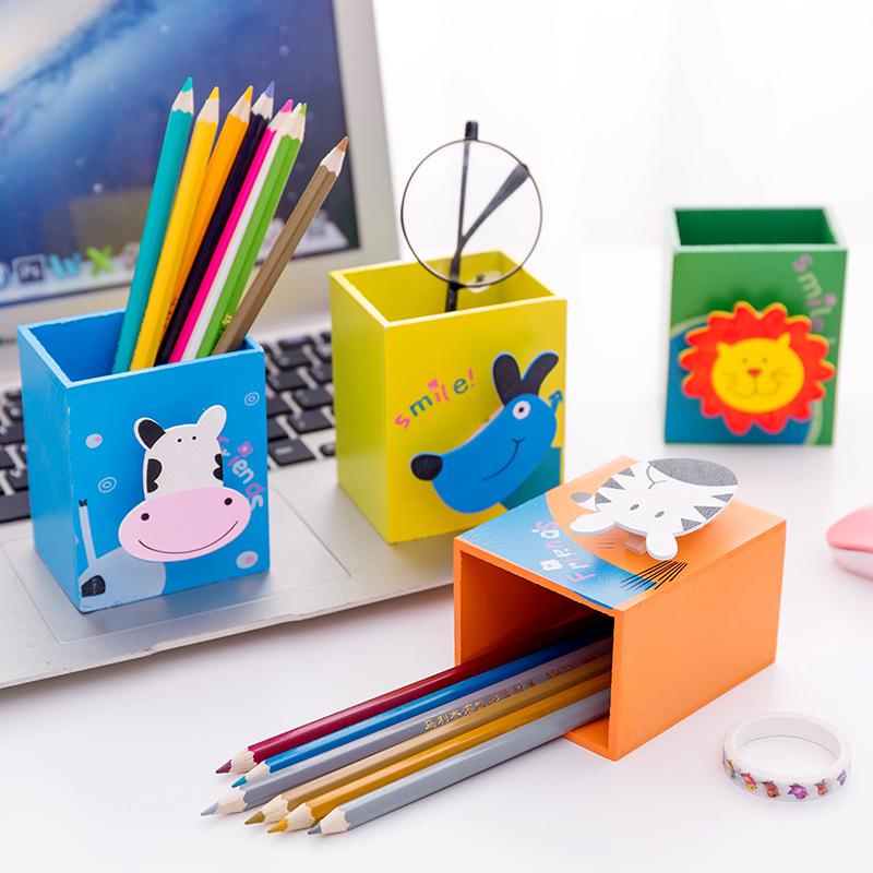 Adorable Wooden Animal Pen Holder - Perfect Study Stationery and Holiday Gift