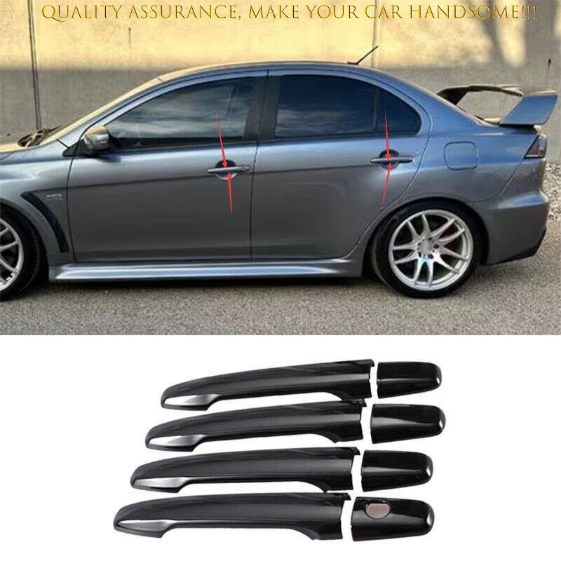 For Mitsubishi Lancer EVO 2007-2017 Glossy Black Exterior Side Door Handle Cover