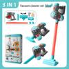 Kids' Electric Pretend Vacuum Cleaner & Cleaning Toy Set: Broom, Dustpan, and Simulated Sweeper.