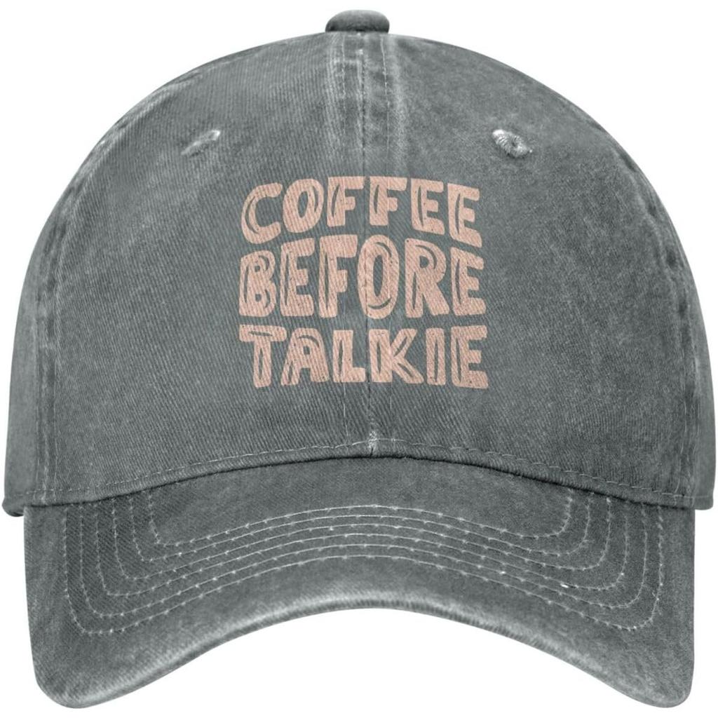 Kaffee Vor dem Reden Grafik Baseballkappe Vintage Gewaschener Denim Dad Hat Verstellbar Unisex