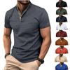 Nueva camiseta POLO para hombre, de doble capa, con cuello alto, de manga corta, deportiva, versátil, informal, camiseta