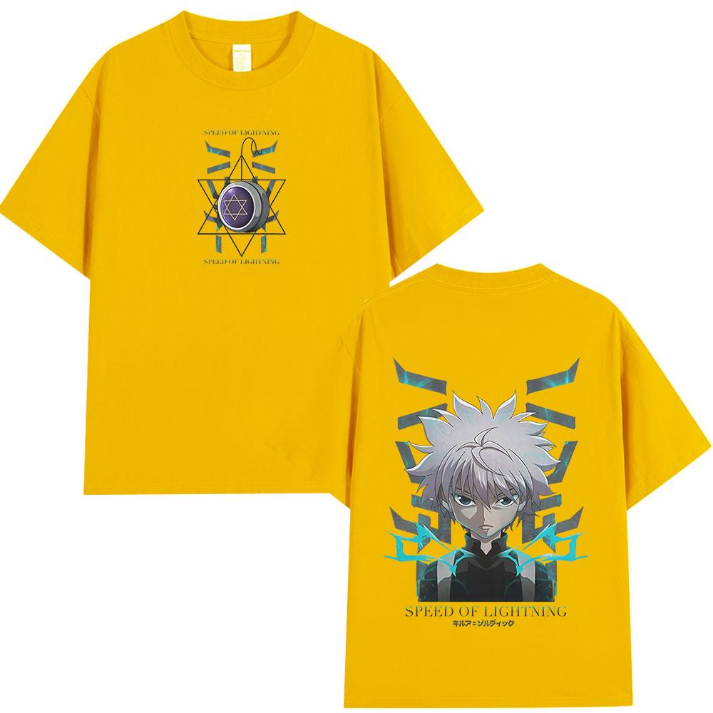 Japanese Anime Hunter X Hunter Killua Zoldyck Tshirt Unisexs Women Fashion Short Sleeve T Shirt Cotton Casual Oversized Tshirts