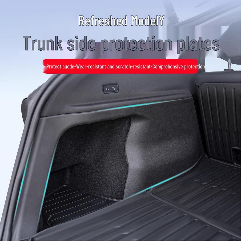 Schutz-Seitenverkleidungen für den Kofferraum aus Flanell für Tesla Model Y 25 Refresh